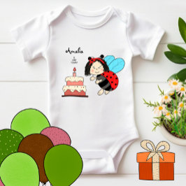 Lilla ladybug med tårta t shirt