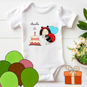 Lilla ladybug med tårta t shirt