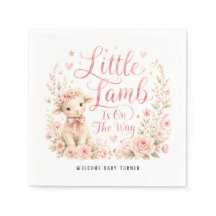 Lilla lamm är på väg, rosa blomsterbabyfirande