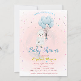Lilla lamm får stjärnor baby shower inbjudan