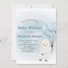 Lilla lamm får stjärnor baby shower inbjudningar