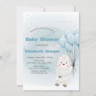 Lilla lamm får stjärnor baby shower inbjudningar