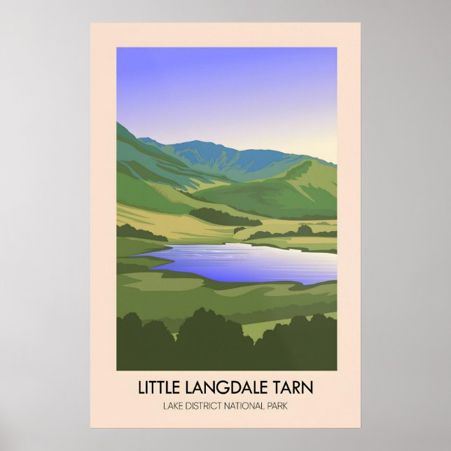 Lilla Langdale Tarn Lake District Resemålning Post Poster (Framsidan)