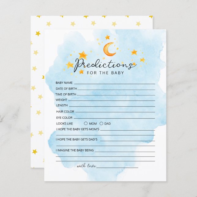 Lilla Lejon... Pojke Watercolor Blue Predence (Fram/baksida)