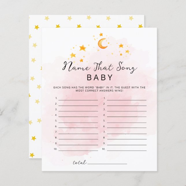 Lilla Lejon sin tjej Watercolor Namn den Sång (Fram/baksida)