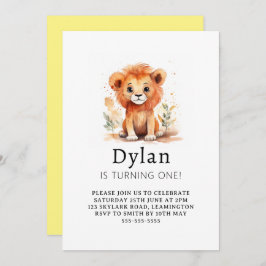 Lilla Lejona pojken Birthday Inbjudningar
