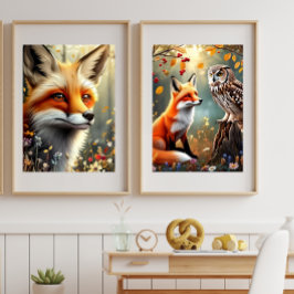 Lilla lönn 🦊 Räven Lilla Ljus Sagoberättelser Poster