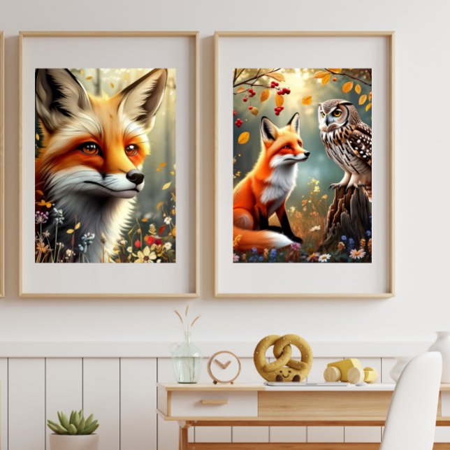 Lilla lönn 🦊 Räven Lilla Ljus Sagoberättelser Poster (Little Maple Little Light Storybook Tales)