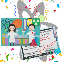 Lilla Mad Scientists födelsedagsinbjudan Inbjudningar