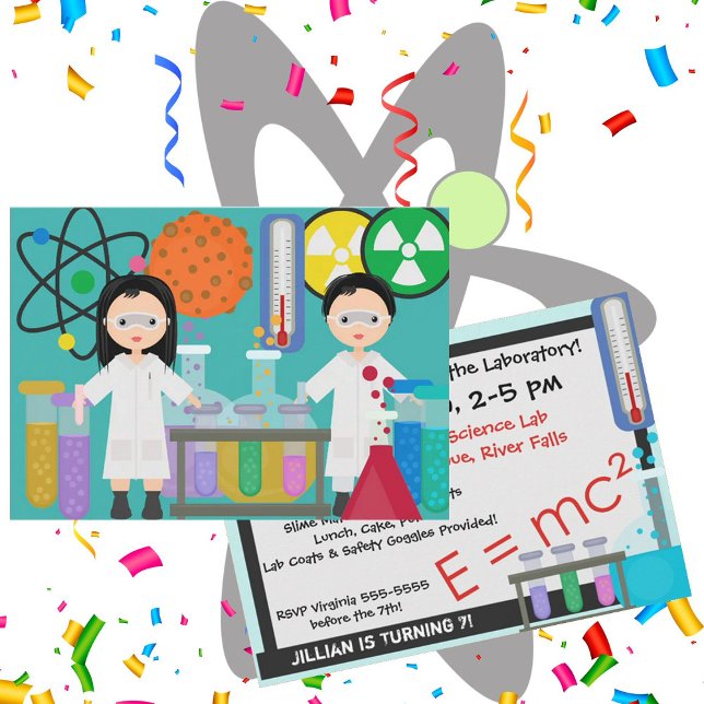 Lilla Mad Scientists födelsedagsinbjudan Inbjudningar (Skapare uppladdad)