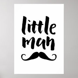 Lilla man mustasch barn skriver ut poster