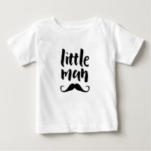 Lilla man mustasch, typografibarn T-shirt