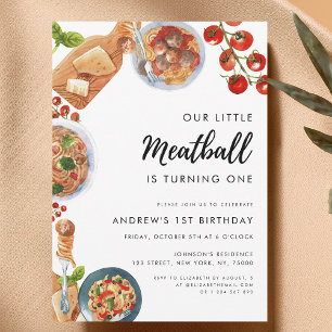 Lilla Meatball Italienska födelsedag Inbjudningar