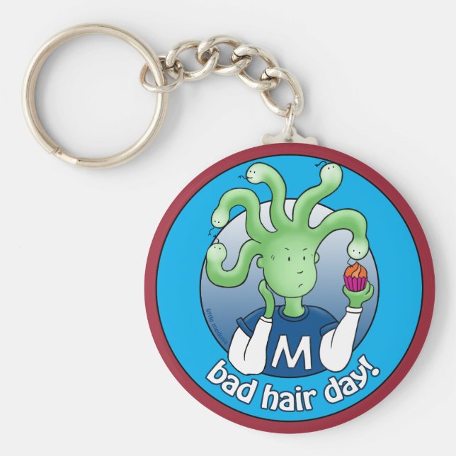 Lilla Medusa. Dålig hårdag! Nyckelring (Framsidan)
