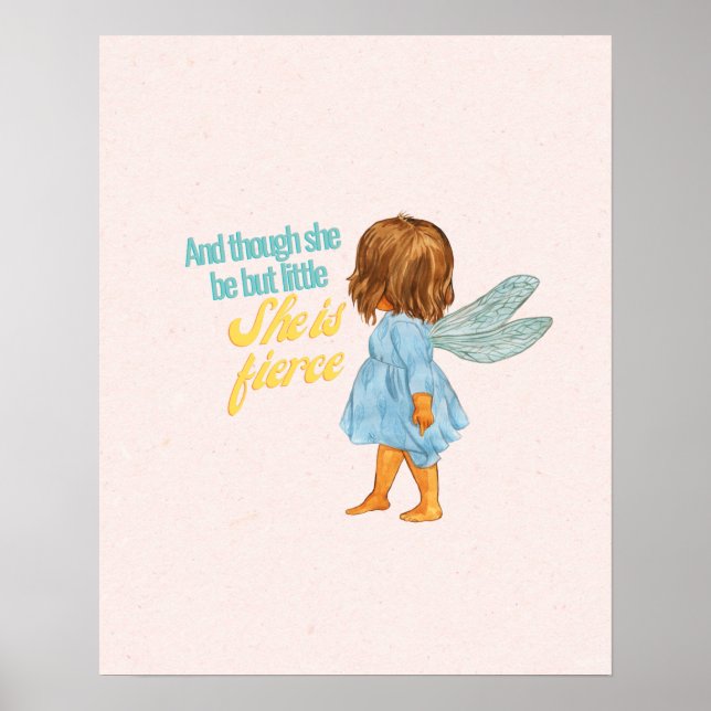 Lilla men häftig, söt brunt Skin Fairy Poster (Framsidan)