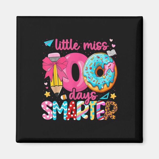 Lilla miss 100 dagar Smartare 100 dagar skolgång Magnet (Framsidan)