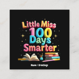 Lilla miss 100 dagar Smarter Celebrate 100 dagar Fyrkantigt Visitkort