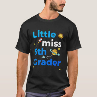 Lilla miss 5th Grader First Day andra Klass T Shirt