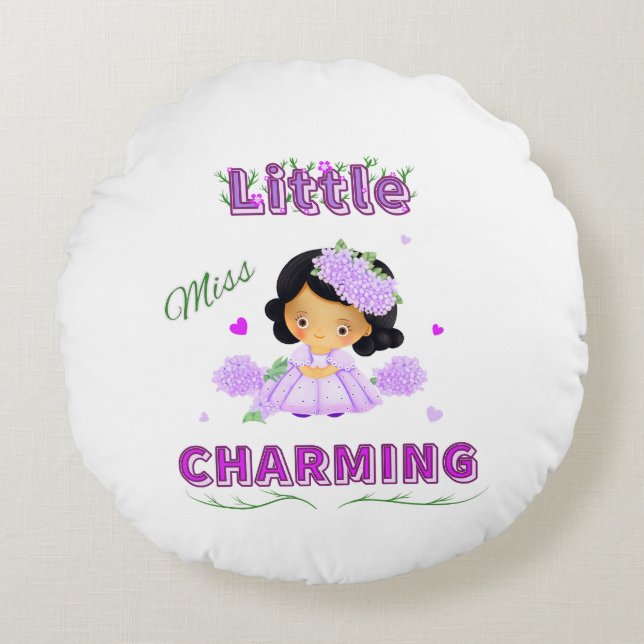 Lilla miss charming rund kudde (Framsidan)