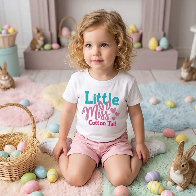 Lilla Miss Cotton Tail Påsk T-Shirt för Barn (Skapare uppladdad)