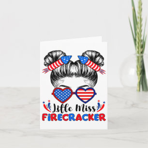 Lilla miss Firecracker 4:e juli Girls Messy Bu Kort