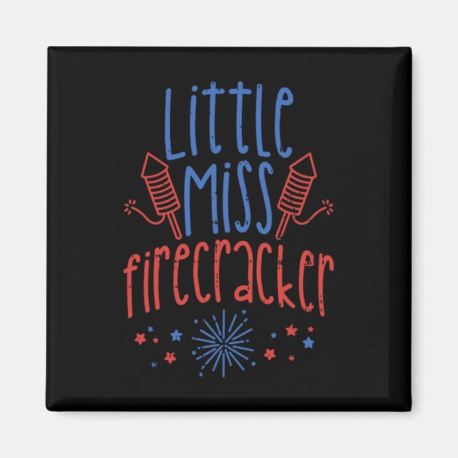 Lilla miss Firecracker, 4:e juli Patriot Magnet (Framsidan)