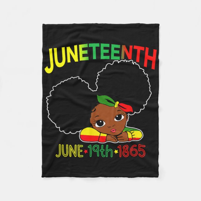 Lilla miss Juneteth Celebrate 19:e 1865 juni Bl Fleecefilt (Framsidan)