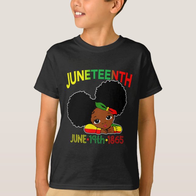 Lilla miss Juneteth Celebrate 19:e 1865 juni Bl T Shirt (Framsida)