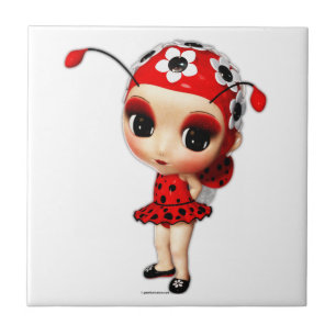 Lilla miss Ladybug Kakelplatta