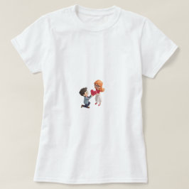 Lilla miss lycklig valentins dagspresent t shirt