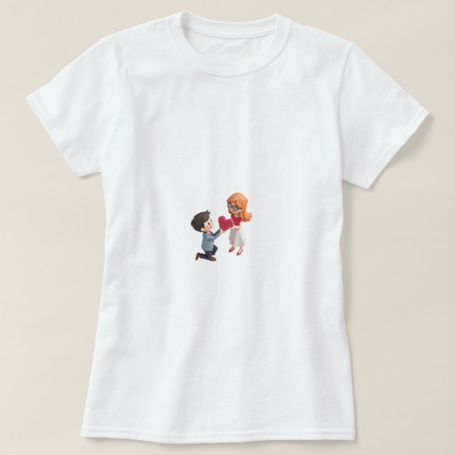 Lilla miss lycklig valentins dagspresent t shirt (Design framsida)
