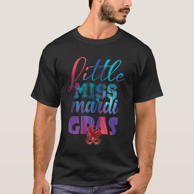 Lilla miss mardi gras Day T Shirt (Framsida)