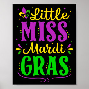 Lilla miss Mardi Gras Jester Ufit Girls Kids till Poster