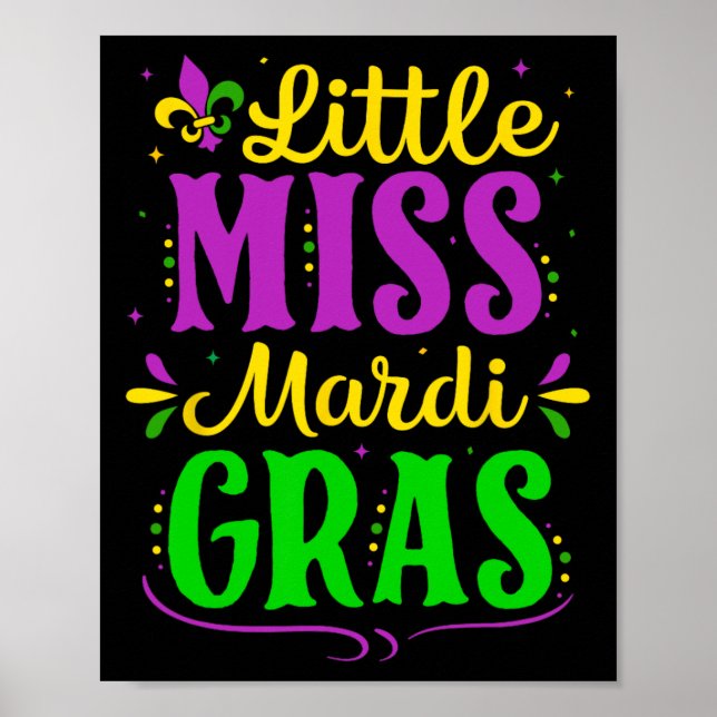 Lilla miss Mardi Gras Jester Ufit Girls Kids till Poster (Framsidan)