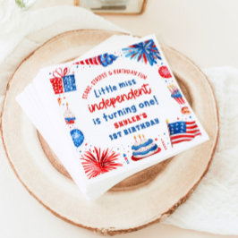 Lilla miss Oberoende 4 juli 1:a födelsedagen Pappersservett