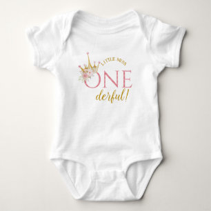 Lilla miss One-Derful, prinsessan Birthday. Baby B T Shirt