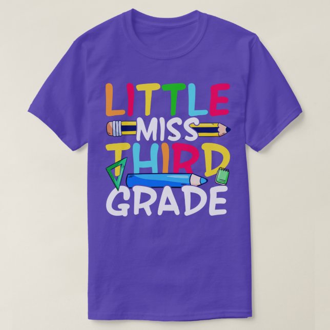 Lilla miss tredje klass back to school-gåva t shirt (Design framsida)