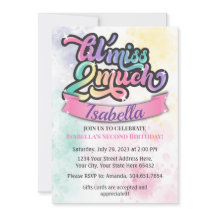 Lilla miss TWO mycket födelsedagsinbjudan!