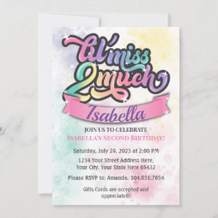 Lilla miss TWO mycket födelsedagsinbjudan! Inbjudningar