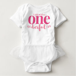 Lilla Miss Underbar Första Födelsedag Tutu Tee Shirt