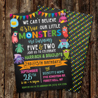 Lilla monster Chalkboard 5:e och 2:a gemensamma fö