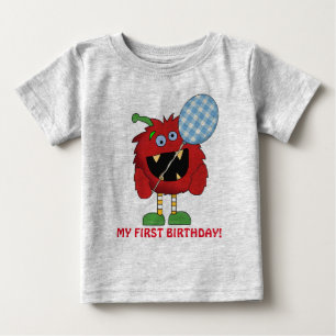 Lilla Monster först på födelsedagen t-shirt