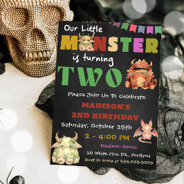Lilla Monster ThBäste födelsedag Party Inbjudningar