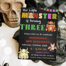 Lilla Monster ThBäste födelsedag Party Inbjudningar