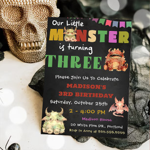 Lilla Monster ThBäste födelsedag Party Inbjudningar