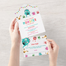 Lilla monsterbabyskabokare - kort för hårklammer