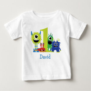 Lilla monsterpojke 1:a födelsedagspresent t shirt