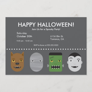 Lilla Monstret Halloweenfest Inbjudan