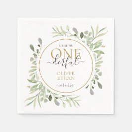 Lilla Mr ONE00 Elegant Boy First Birthday Pappersservett