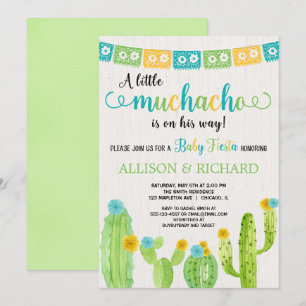 Lilla muchacho par fiesta babydusch inbjudningar